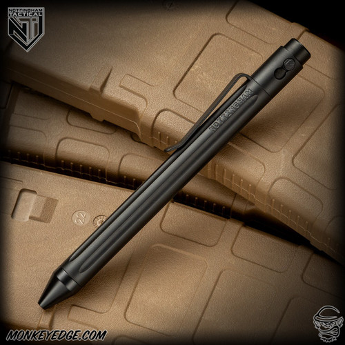 Nottingham Tactical Pen: Standard - Titanium Black - Straight Fluted - Double Lock