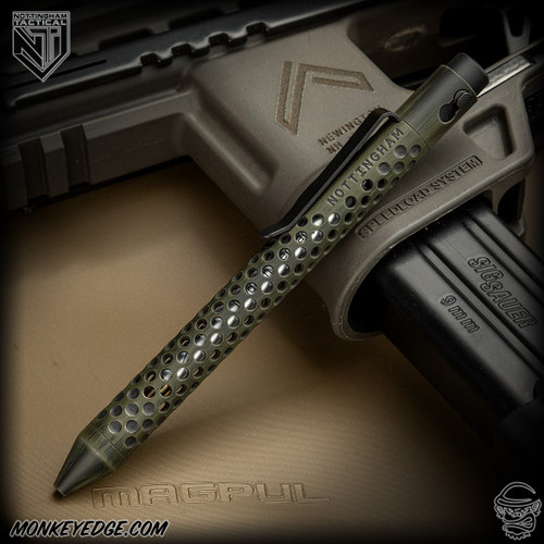 Nottingham Tactical Pen: Standard - Titanium Distressed OD Green - RIP - Double Lock