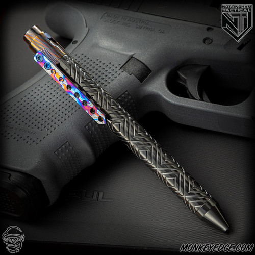 Nottingham Tactical Pen: Standard - Zirconium w/ZircuTi Clip + Mech - Marksman - Single Lock