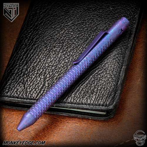 Nottingham Tactical Pen: Standard - CrystalTi Purple - Carved - Single Lock
