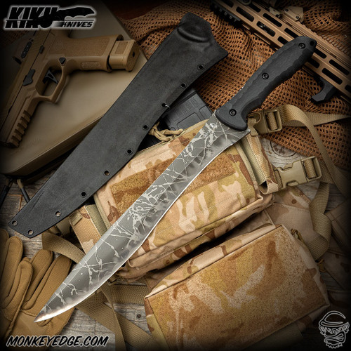 Kiku Matsuda Knives: Silver Dragon - Acid Washed/Black G10