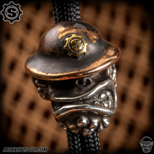 Starlingear Bead: Doughboy Monkey w/Badge - Silver/Copper/Brass