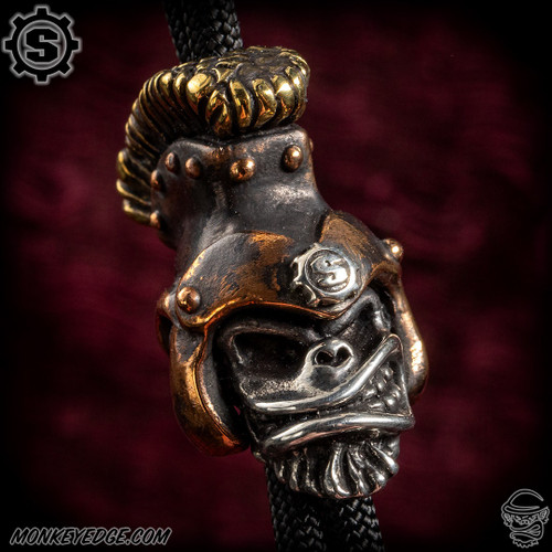 Starlingear Bead: Centurion Monkey w/Badge - Silver/Copper/Brass (SG3863)