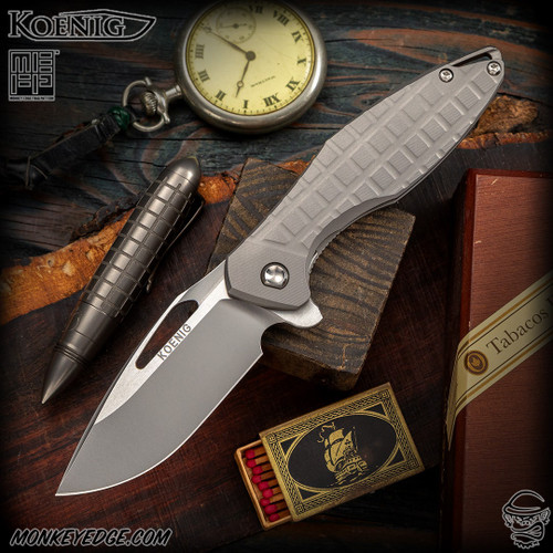 Koenig Knives: Mini Arius - Two Tone/Blasted Monkey Edge FRAG Pattern