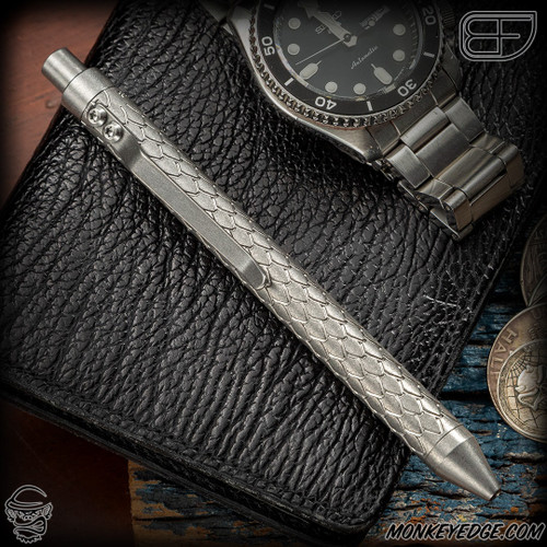 Fellhoelter TiCkler Pen V1 - Titanium Tumbled Dragon