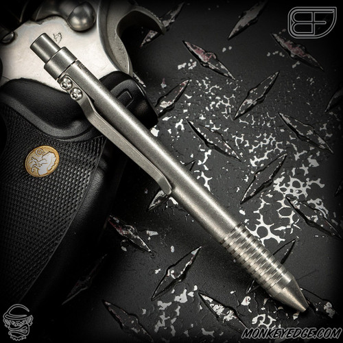 Fellhoelter TiCkler Pen V1 - Titanium Tumbled w/Rings