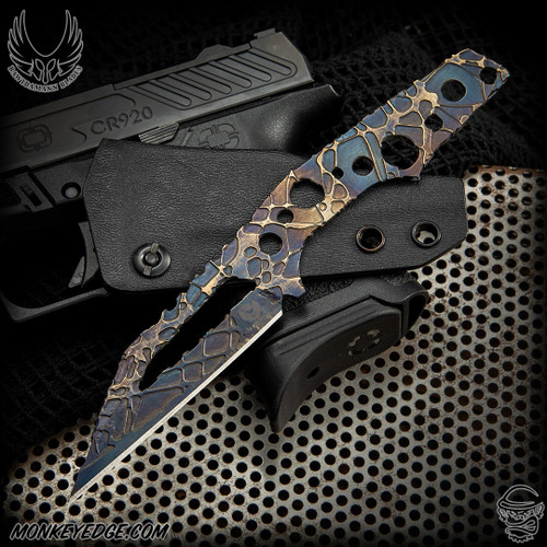 Bawidamann Blades: Stark V2 Letter Opener - Acid Etched Black Pearl Patina