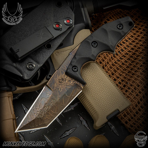 Bawidamann Blades: Pogn-L Top Edge - Acid Etched/Black Pearl Patina