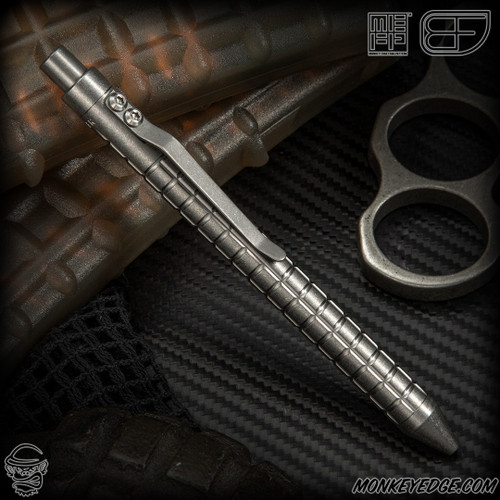 Fellhoelter TiCkler Pen - Titanium Tumbled Monkey Edge FRAG Pattern
