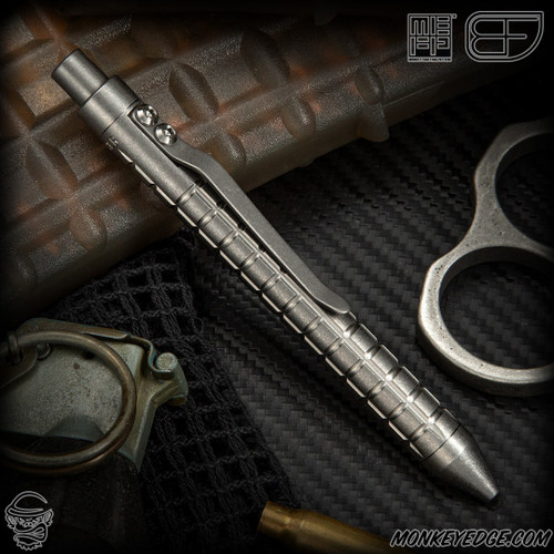 Fellhoelter TiCkler G2 Pen - Titanium Tumbled Monkey Edge FRAG Pattern