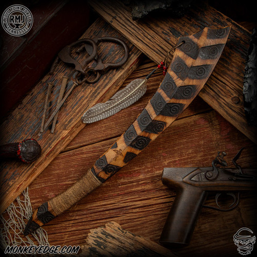 RMJ Tactical: Gold Point Red Stick War Club - File Branded/Swirl - Natural