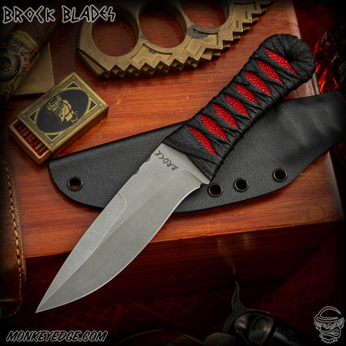 Brock Blades: Lancer - Blasted/Tsuka Wrapped w/Red Rayskin