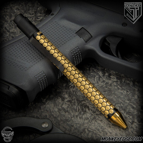 Nottingham Tactical Pen: Standard - Brass Two Tone Cerakote Honey Badger - Single Lock (NHT0497)