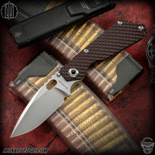 Strider Knives Folder: SnG Dagger Grind - Stonewashed/Black Cherry G10 DGG