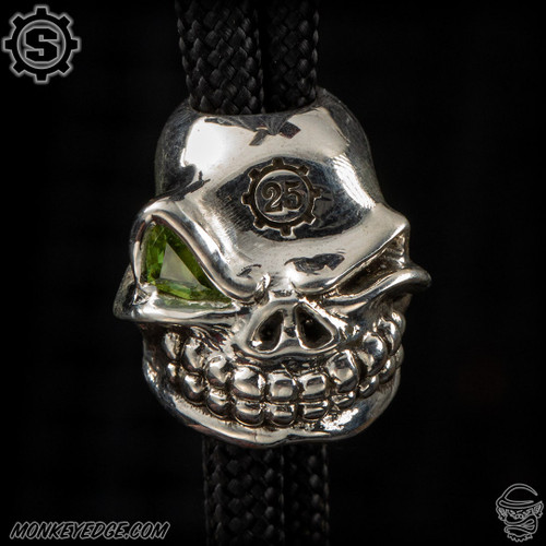 Starlingear Bead: Slickster - Silver Stamped w/Chrome Tourmaline