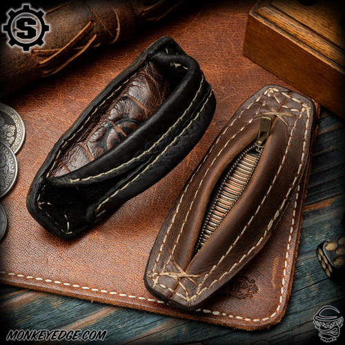 Starlingear Chicago Candy Bar Coin Pouch - Two Tone Brown/Crocodile