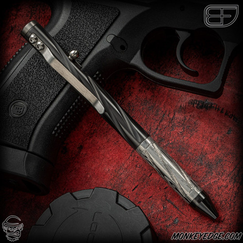 Fellhoelter TiBolt Pen - Zirconium Spiral Fluted w/Damasteel Barrel Cptn Axel Collab