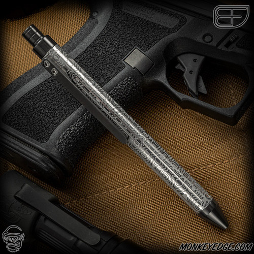 Fellhoelter TiCkler Pen - Damasteel Straight Fluted w/Zirc Tip + Mech Cptn Axel Collab