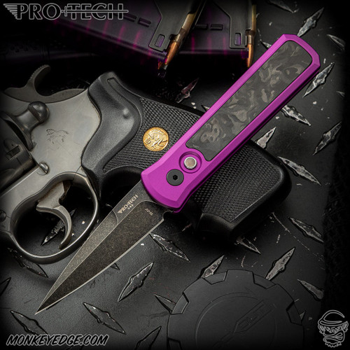 Pro-Tech Knives: Godson - DLC Wash/Purple w/Marble Carbon Fiber Inlay