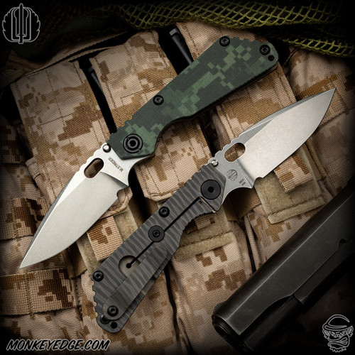 Strider Knives Folder: SnG Dagger Grind - Stonewashed/Camo G10