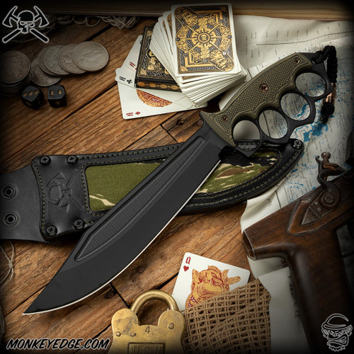 RMJ Tactical Fixed Blade: Marauder - Blackout/Dirty Olive