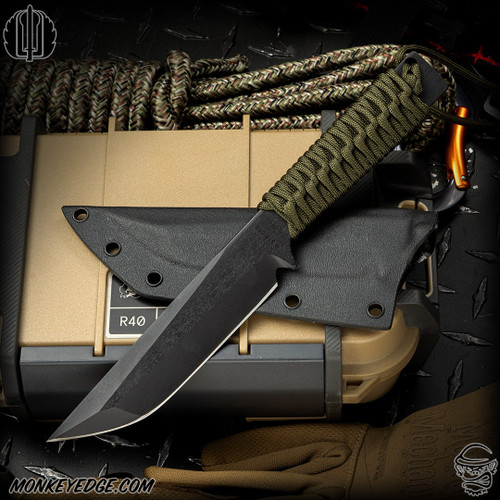 Strider Knives Fixed: WP Tanto - Black/OD Green Cord Wrapped (SK2722)