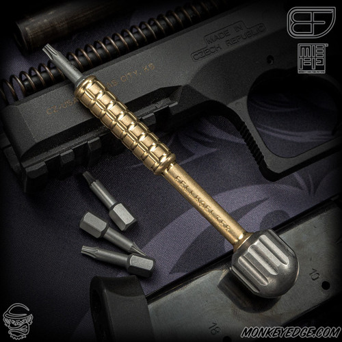 Fellhoelter Screw-It: Bronze/Titanium Monkey Edge FRAG Pattern w/Straight Fluted Ball