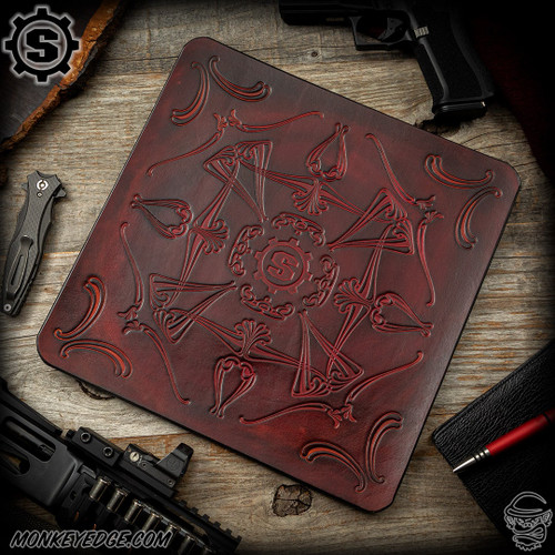 Starlingear Ryk Maverick Custom Leather Mat - Large Embossed Vintage S-Gear (SG3968)