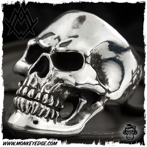 Ace Metal Works Ring: Ace Skull Large Polished - Silver