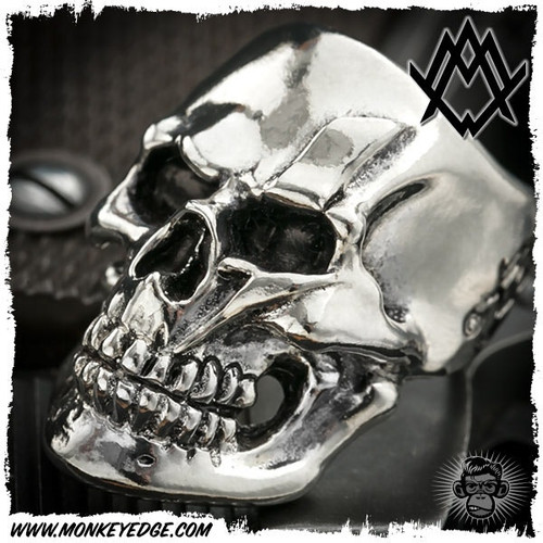 Ace Metal Works Ring: Ace Bolt Skull Large Polished - Silver