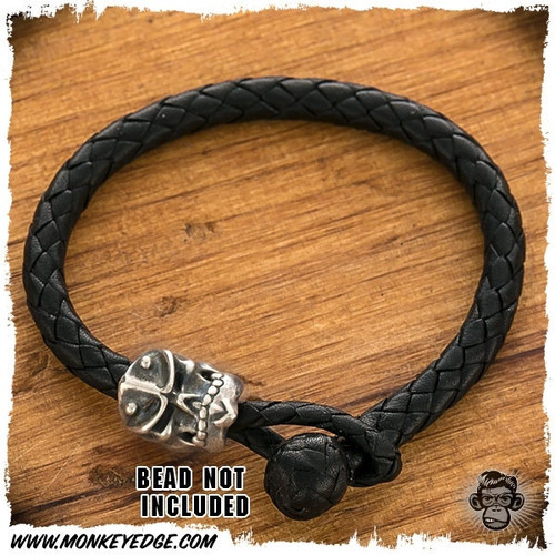 Ish Leather Braided Bracelet For Beads - Black