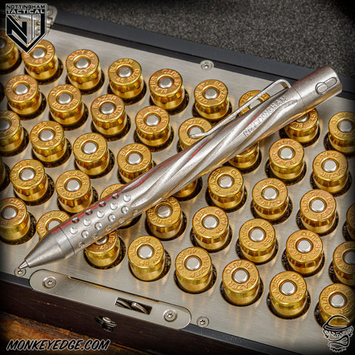 Nottingham Tactical Pen: Standard - Titanium - Spiral Fluted w/Dots