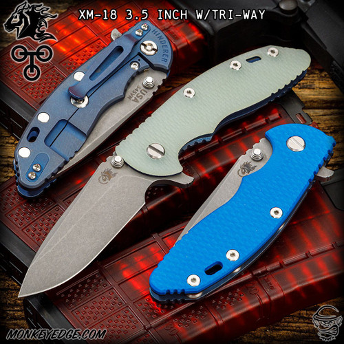 Hinderer Knives: XM-18 3.5 inch Spearpoint - Battle Blue