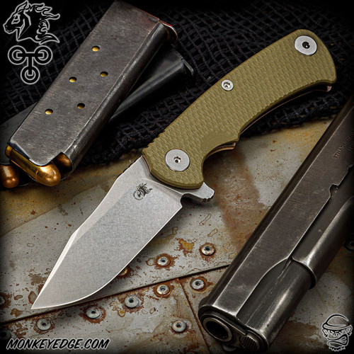 Hinderer Knives: Project X Clip Point w/Tri-Way - Stonewashed Bronze