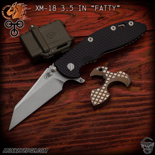 Hinderer Knives: XM-18 3.5 inch Fatty Wharncliffe w/Tri-Way - Stonewashed