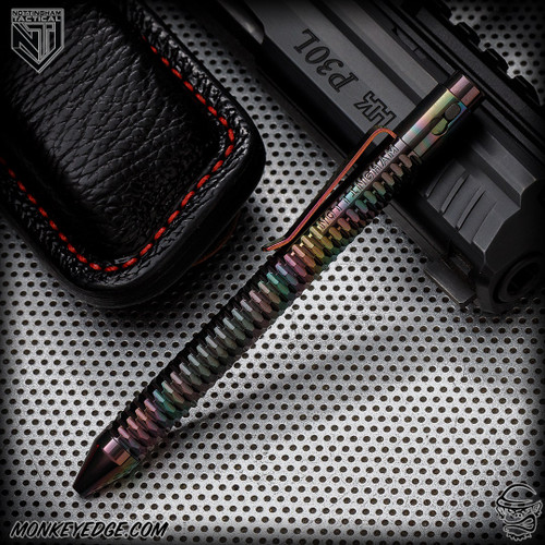 Nottingham Tactical Pen: Standard - Zirconium Oil Slick - Carved
