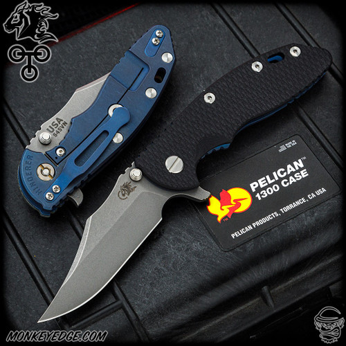 Hinderer Knives: XM-18 3.5 inch Bowie w/Tri-Way - Battle Blue
