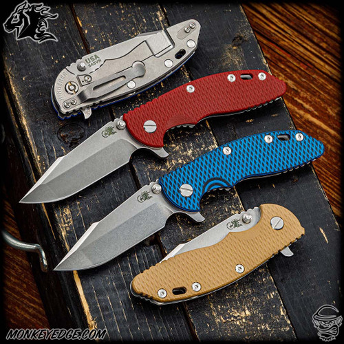 Hinderer Knives: XM-18 3.5 inch Harpoon Spanto w/Tri-Way - Stonewashed