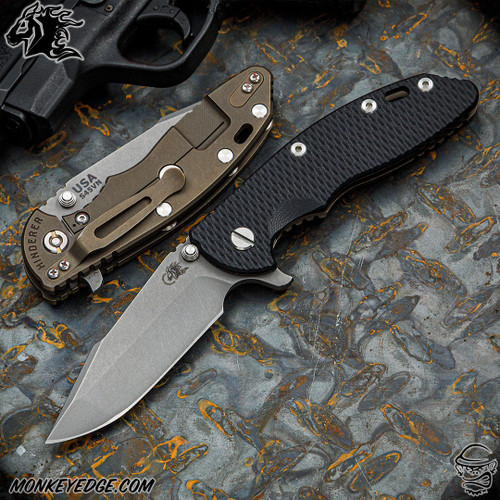 Hinderer Knives: XM-18 3.5 inch Harpoon Spanto - Battle Bronze