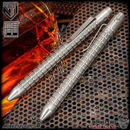 Nottingham Tactical Pen: G2 Full Size - Titanium - Monkey Edge FRAG Pattern