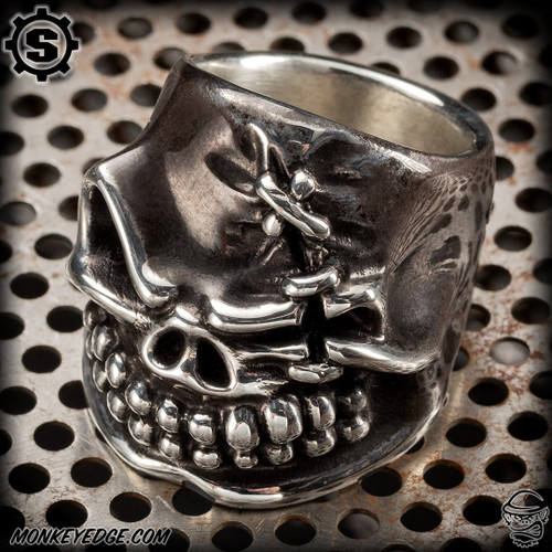 Monkey Edge - Starlingear Ring: Kamikaze Puncher w/Stitches - Silver