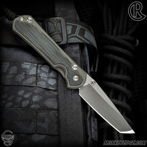 Chris Reeve Knives Folder: Sebenza 31 Small Inlay - Tanto Black Micarta Left Handed