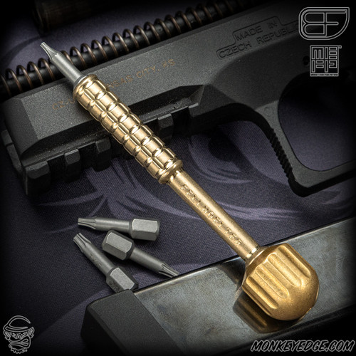 Fellhoelter Screw-It: Bronze Monkey Edge FRAG Pattern w/Straight Fluted Brass Ball