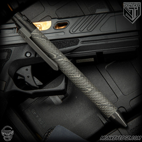 Nottingham Tactical Pen: Standard - Nichols Damascus - Carved - Double Lock