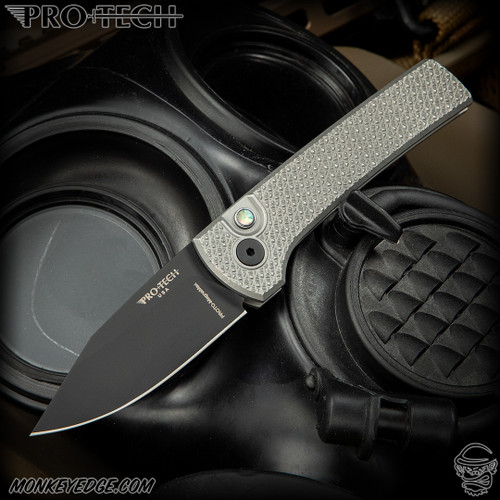 Pro-Tech Knives: Scapegoat Compact Custom(Chaves Design) - Black/Stonewashed Carbide - Blade Show