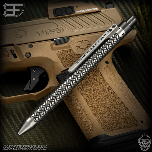 Fellhoelter TiCkler Pen - Titanium Celtic Tuxedo w/Zirc Mech