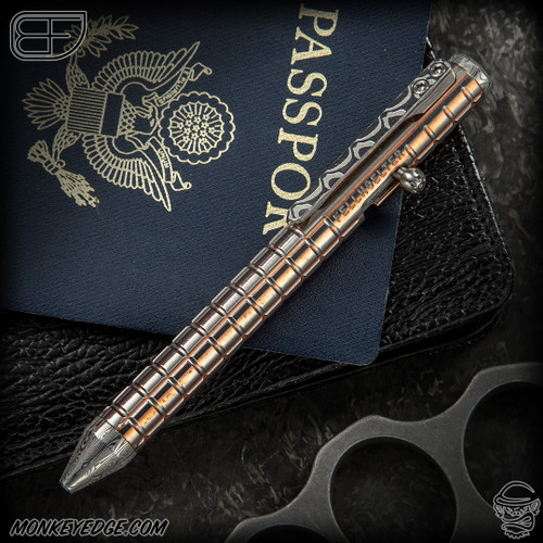 Fellhoelter TiBolt Pen - Superconductor Monkey Edge FRAG Pattern w/Damasteel Accessories