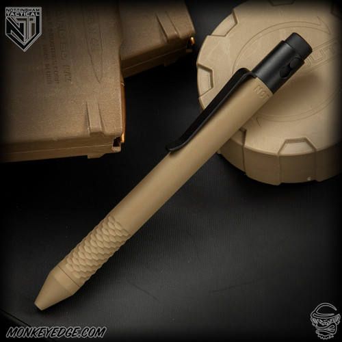 Nottingham Tactical: Standard Pen - Titanium FDE w/Carved Grip - Single Lock