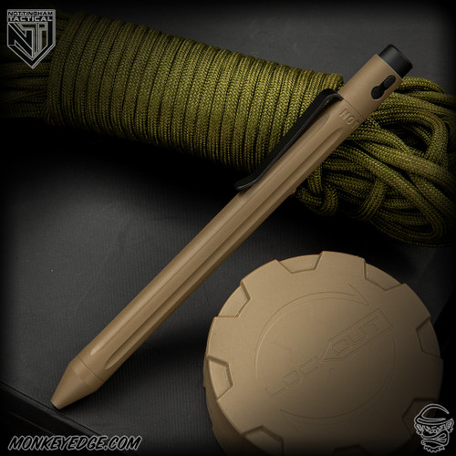 Nottingham Tactical Pen: G2 Full Size - Titanium FDE Straight Fluted - Single Lock