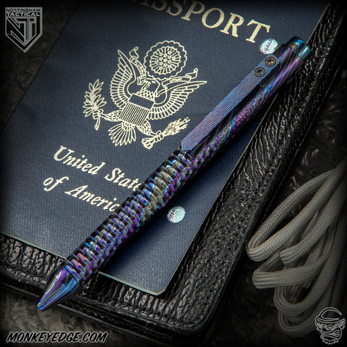 Nottingham Tactical: Standard Pen - DarkTi Carved w/Machined Clip - Single Lock
